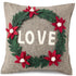 Handmade Pillow in Hand Felted Wool - LOVE Wreath on Gray - 20" - ARCADIA HOME